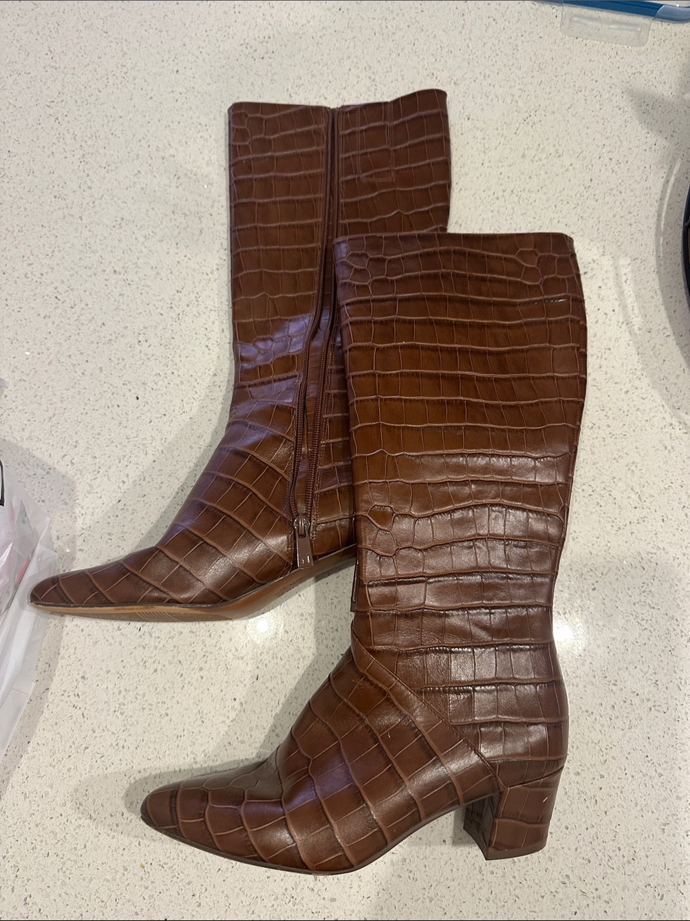 Naturalizer Melanie Croc-Embossed Knee-High Boots"